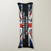 Voeg jouw tekst op het Engelse vlag Sierkussen toe Lichaamskussen (Voorkant Verticaal)