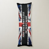 Voeg jouw tekst op het Engelse vlag Sierkussen toe Lichaamskussen (Achterkant (Verticaal))