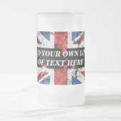 Voeg jouw tekst op het Engelse vlag Sierkussen toe Matglas Bierpul (Center)