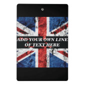 Voeg jouw tekst op het Engelse vlag Sierkussen toe Mini Klembord (Achterkant)