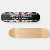 Voeg jouw tekst op het Engelse vlag Sierkussen toe Persoonlijk Skateboard (Horizontaal)