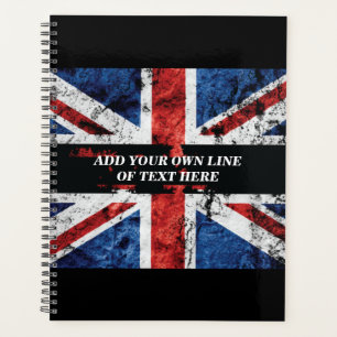 Voeg jouw tekst op het Engelse vlag Sierkussen toe Planner