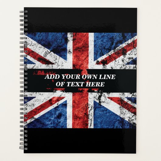 Voeg jouw tekst op het Engelse vlag Sierkussen toe Planner (Voorkant)