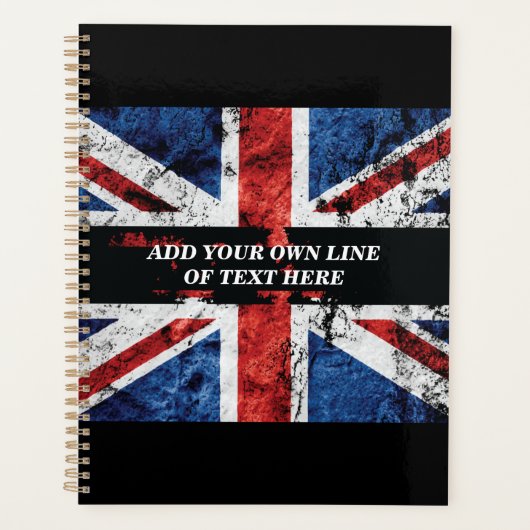 Voeg jouw tekst op het Engelse vlag Sierkussen toe Planner (Voorkant)