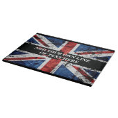 Voeg jouw tekst op het Engelse vlag Sierkussen toe Snijplank (Hoek)