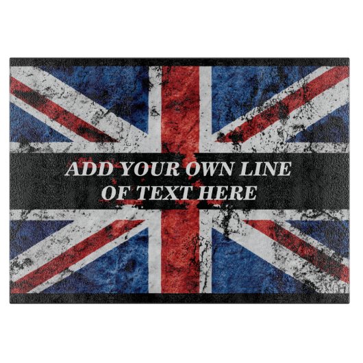 Voeg jouw tekst op het Engelse vlag Sierkussen toe Snijplank (Voorkant)