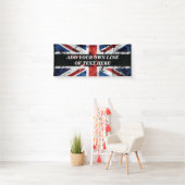 Voeg jouw tekst op het Engelse vlag Sierkussen toe Spandoek (Insitu)