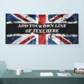 Voeg jouw tekst op het Engelse vlag Sierkussen toe Spandoek (Beurs)