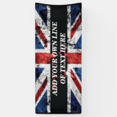 Voeg jouw tekst op het Engelse vlag Sierkussen toe Spandoek (Verticaal)