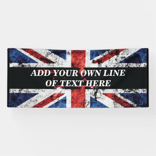 Voeg jouw tekst op het Engelse vlag Sierkussen toe Spandoek (Horizontaal)