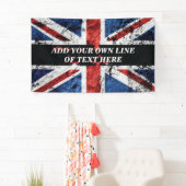 Voeg jouw tekst op het Engelse vlag Sierkussen toe Spandoek (Insitu)