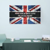 Voeg jouw tekst op het Engelse vlag Sierkussen toe Spandoek (Beurs)