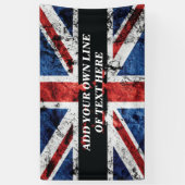 Voeg jouw tekst op het Engelse vlag Sierkussen toe Spandoek (Verticaal)