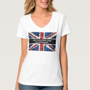 Voeg jouw tekst op het Engelse vlag Sierkussen toe T-shirt