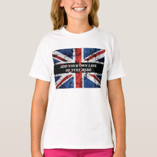 Voeg jouw tekst op het Engelse vlag Sierkussen toe T-shirt