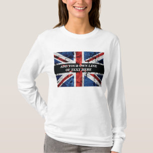Voeg jouw tekst op het Engelse vlag Sierkussen toe T-shirt