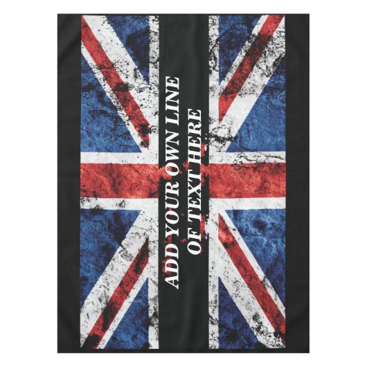 Voeg jouw tekst op het Engelse vlag Sierkussen toe Tafelkleed (Voorkant)