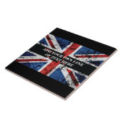 Voeg jouw tekst op het Engelse vlag Sierkussen toe Tegeltje (Zijkant)