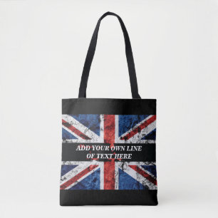 Voeg jouw tekst op het Engelse vlag Sierkussen toe Tote Bag