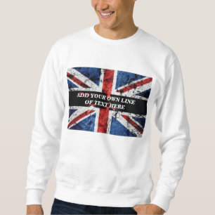 Voeg jouw tekst op het Engelse vlag Sierkussen toe Trui