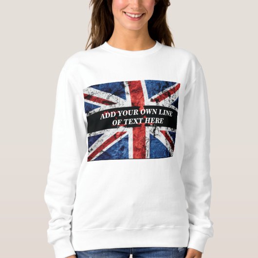 Voeg jouw tekst op het Engelse vlag Sierkussen toe Trui (Voorkant)