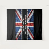 Voeg jouw tekst op het Engelse vlag Sierkussen toe Wandkleed (Voorkant (horizontaal))