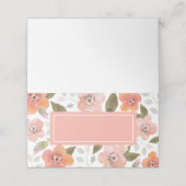 Voeg Jouw tekst Peach Delicate Floral toe Plaatskaartje (Buitenkant ongevouwen)