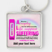 Voeg jouw tekst Premium Square Sleutelhanger toe (Voorkant)