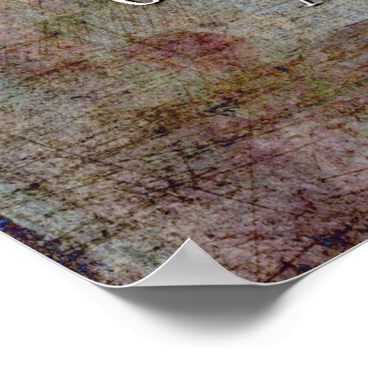 Voeg Jouw tekst Quote Grunge gestructureerde donke Poster (Hoek)