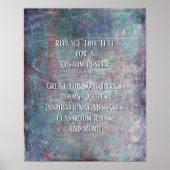 Voeg Jouw tekst Quote Grunge Textured Colorful toe Poster (Voorkant)