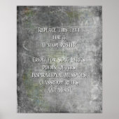 Voeg Jouw tekst Quote Grunge Textured Grey DIY toe Poster (Voorkant)