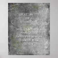 Voeg Jouw tekst Quote Grunge Textured Grey DIY toe