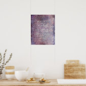 Voeg Jouw tekst Quote Grunge Textured Paars Blue t Poster (Keuken)