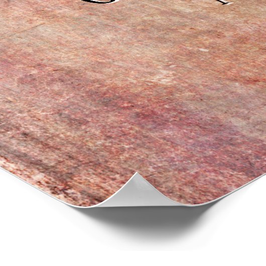 Voeg Jouw tekst Quote Grunge Textured Rust Graphic Poster (Hoek)