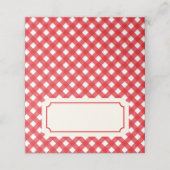 Voeg Jouw tekst Red Gingham toe met Red Border Plaatskaartje (Buitenkant ongevouwen)
