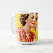 Voeg jouw tekst Schattigee retro kunstwerk voor Ke Koffiemok (Voorkant links)