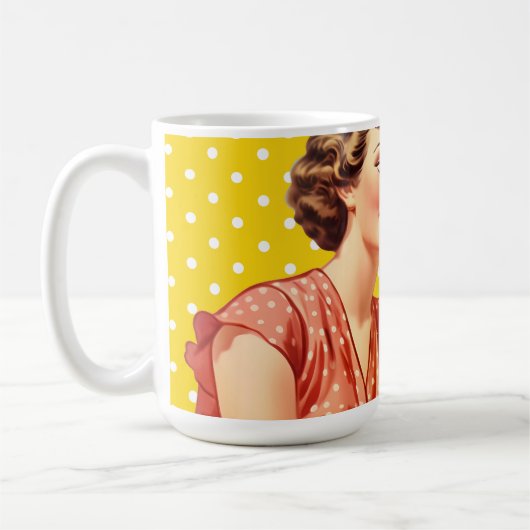 Voeg jouw tekst Schattigee retro kunstwerk voor Ke Koffiemok (Links)