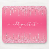 Voeg Jouw tekst Shiny Glitter Driving Pink Mousepa Muismat (Voorkant)