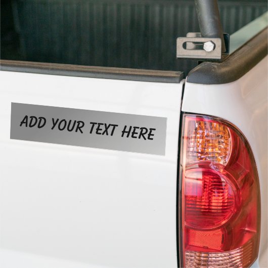  - VOEG JOUW TEKST (Silver Background) TOE Bumpersticker (Op Truck)