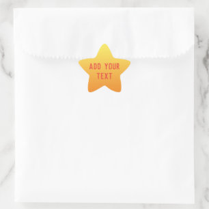 Voeg Jouw tekst Sjabloon Geel & Sinaasappel Ombre  Ster Sticker