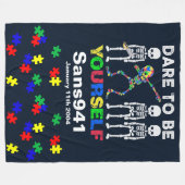 Voeg Jouw tekst toe - Autisme - Vluchtige verpakki Fleece Deken (Voorkant (Horizontaal))