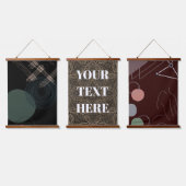 Voeg Jouw tekst toe, Bruin Groene Kunstenaar Hangend Wandkleed (Driedubbel)