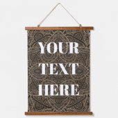 Voeg Jouw tekst toe, Bruin Groene Kunstenaar Hangend Wandkleed (Voorkant 2)