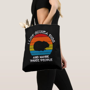 Voeg Jouw tekst toe, cavia's op de Rode Blauwe Zon Tote Bag