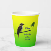 Voeg Jouw tekst toe, Kookaburra Australia Day Part Papieren Bekers (Voorkant)
