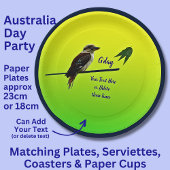 Voeg Jouw tekst toe, Kookaburra Australia Day Part Papieren Bordje