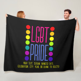 Voeg Jouw tekst toe, LGBT Pride Pink Blue + Colour Fleece Deken