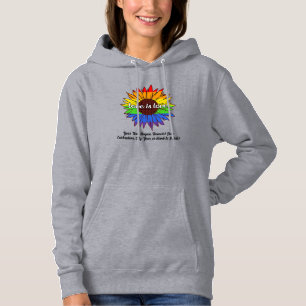 Voeg Jouw tekst toe, regenboog Zonnebloemliefde is Hoodie