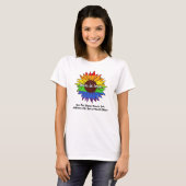 Voeg Jouw tekst toe, regenboog Zonnebloemliefde is T-shirt (Voorkant volledig)