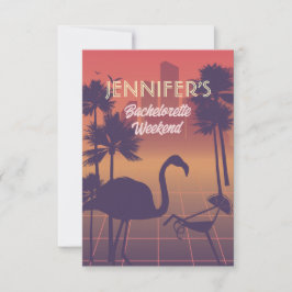 Voeg jouw tekst toe! Retro Bachelorette-uitnodigin Kaart